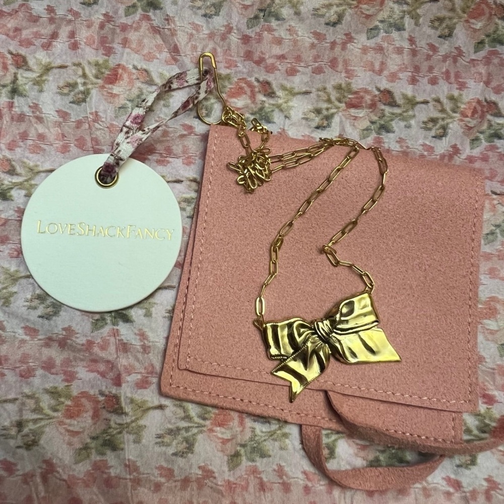 Love Shack Fancy Bow Necklace
